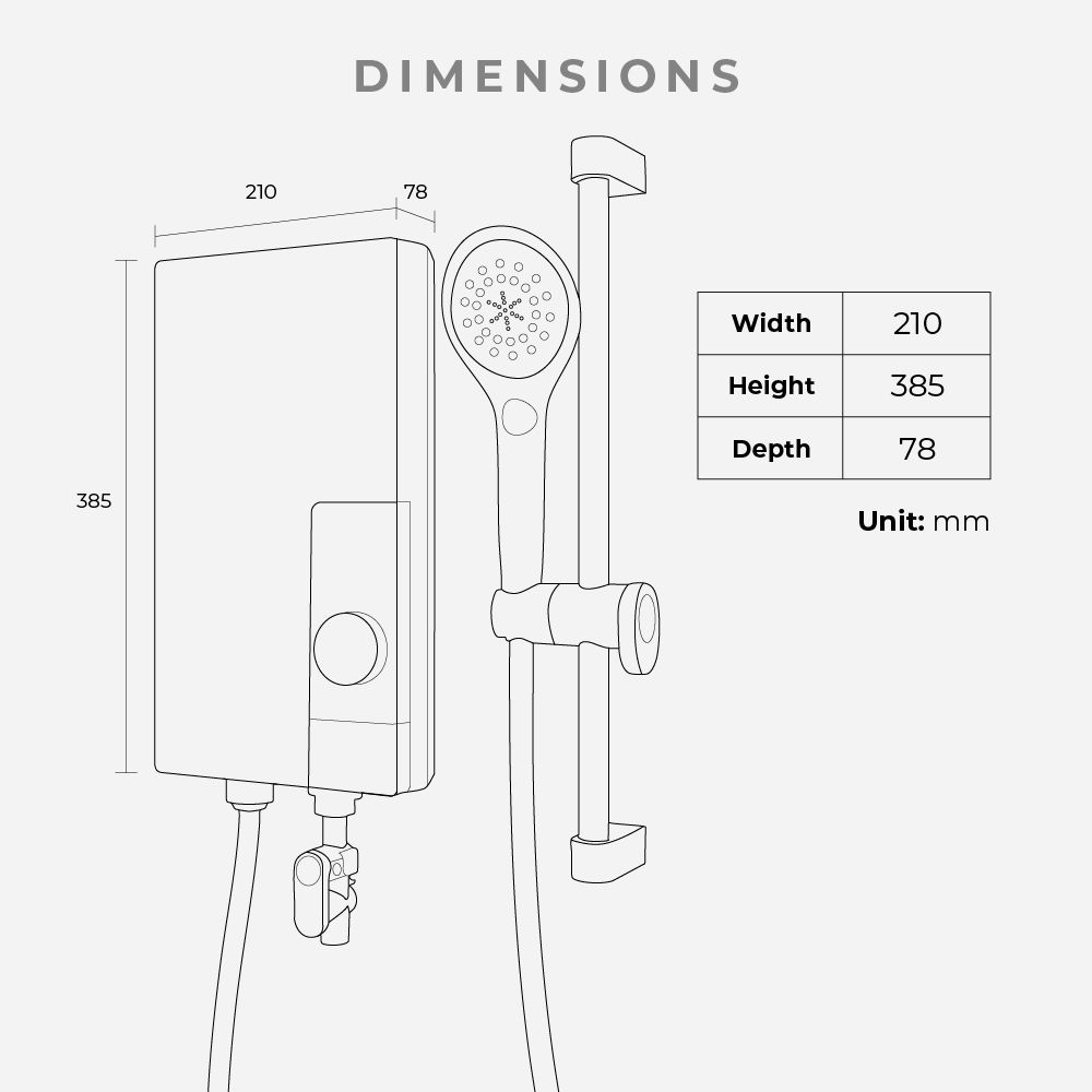 KDK TG3AE1 Instant Water Heater with Iconic Corner Control