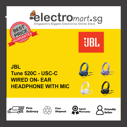 JBL Tune 520C - USC-C Hi-Res Wired On-Ear Headphones