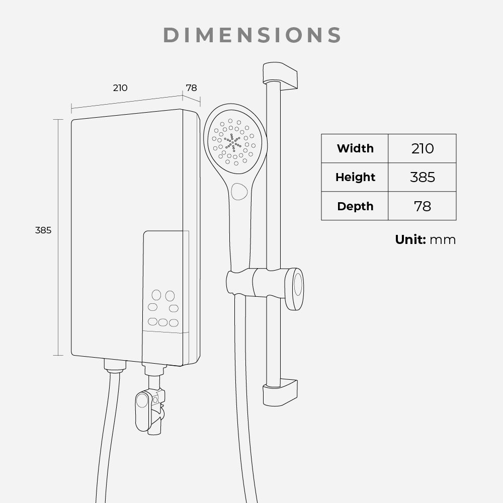 KDK TG3AD1 Instant Water Heater with LCD Corner Control