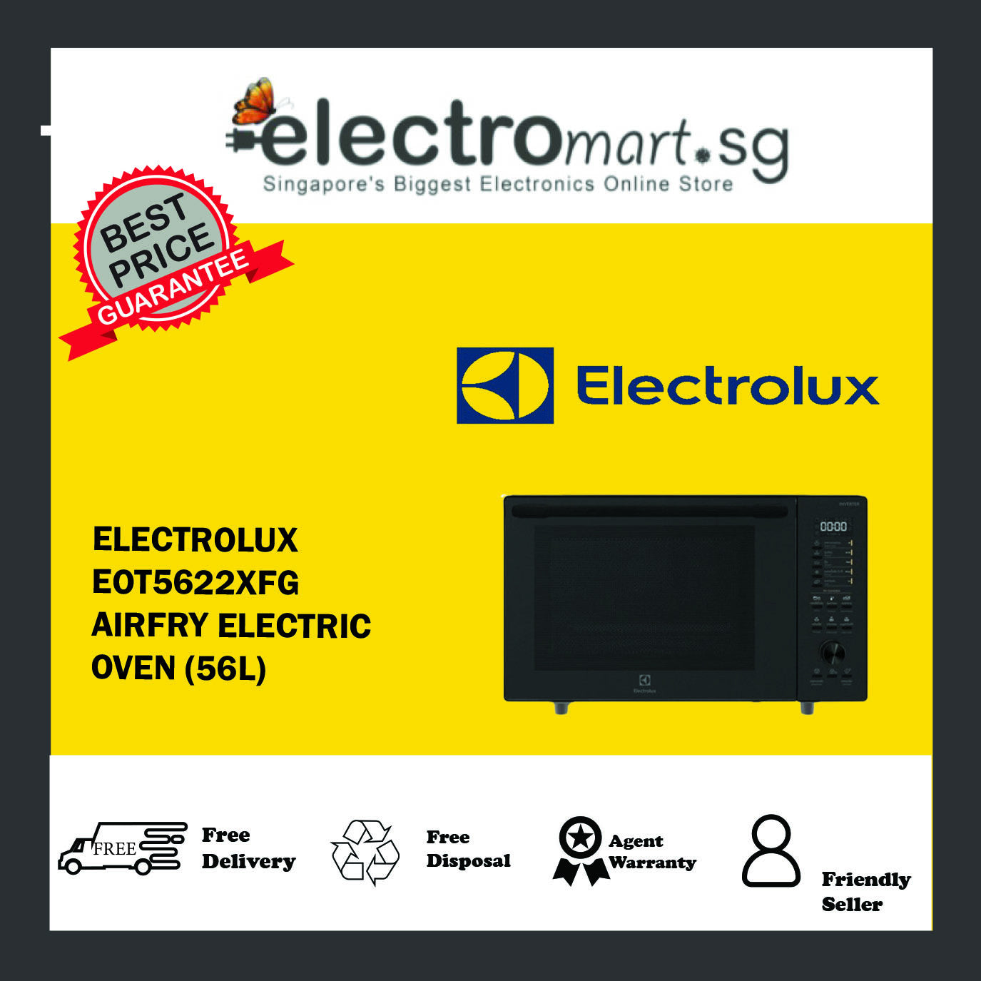ELECTROLUX EOT5622XFG AIRFRY ELECTRIC OVEN (56L)