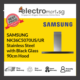 SAMSUNG NK36C5070US/UR Stainless Steel with Black Glass 90cm Hood