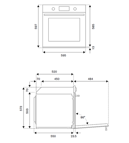 Bertazzoni F6011MODVPTN 60cm Built In Oven - Carbonia