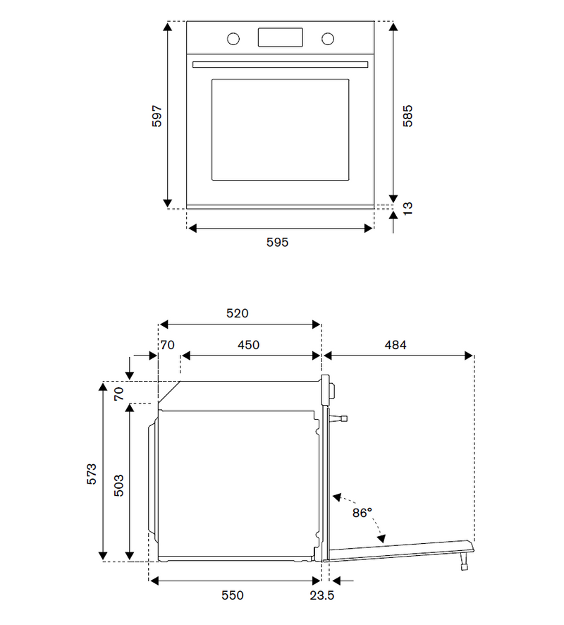 Bertazzoni F6011MODVPTN 60cm Built In Oven - Carbonia