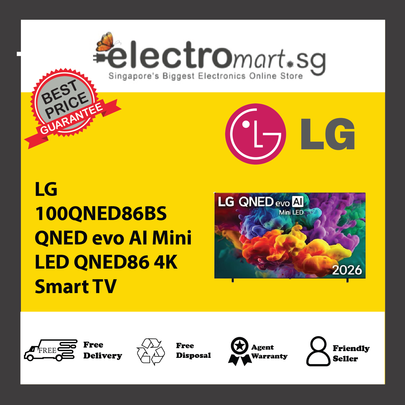 LG 100QNED86BS QNED evo AI Mini LED QNED86 4K Smart TV 100"