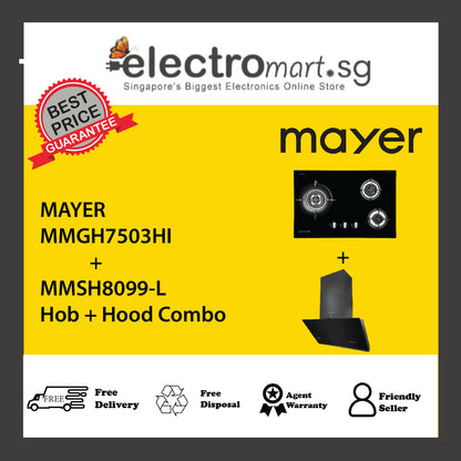 Mayer MMGH7503HI  + MMSH8099-L Hob + Hood Combo