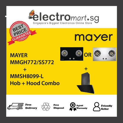 Mayer MMGH772/SS772 + MMSH8099-L Hob + Hood Combo