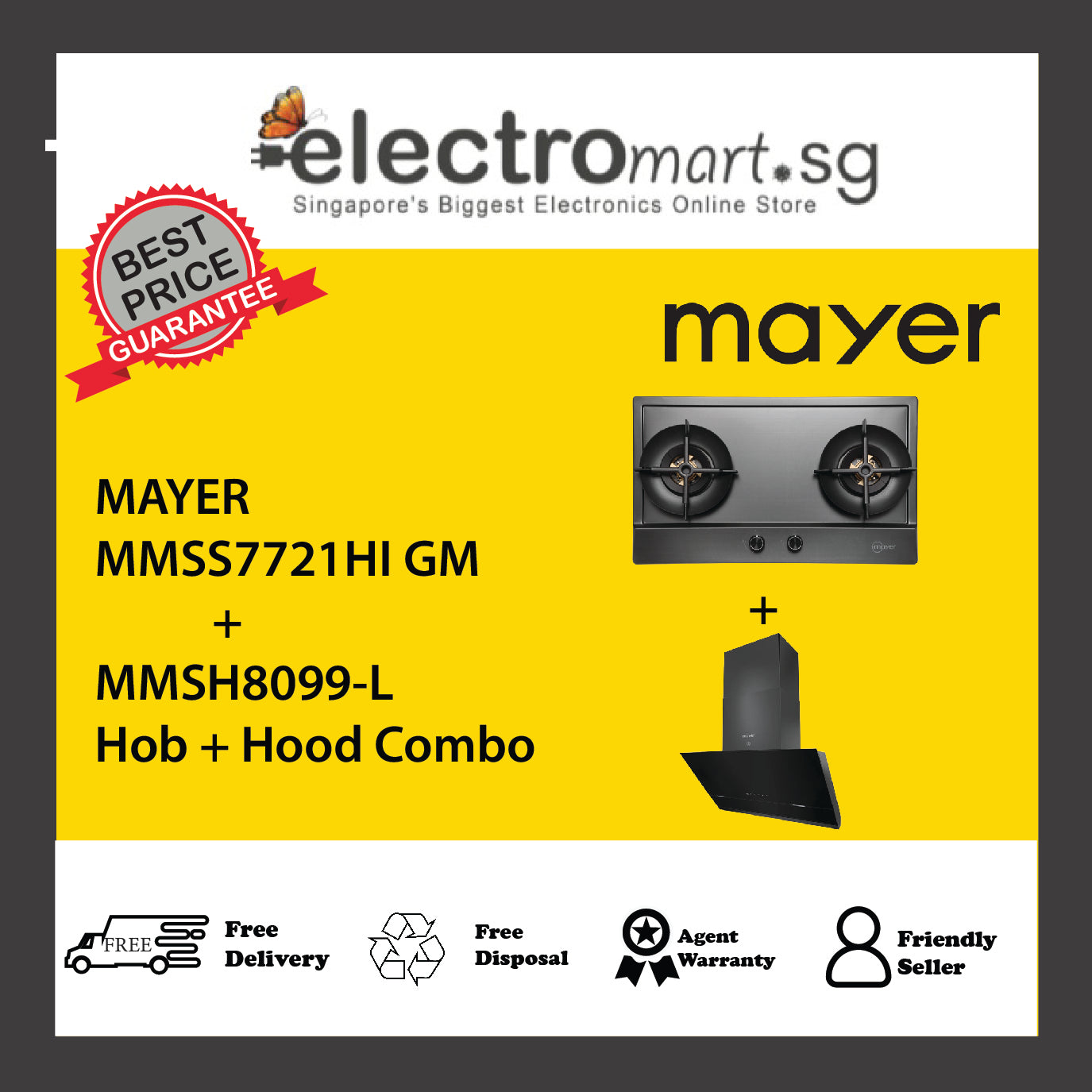 Mayer MMSS7721HI  + MMSH8099-L  Hob + Hood Combo
