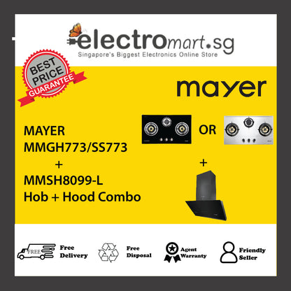 Mayer MMGH773/SS773 + MMSH8099-L Hob + Hood Combo