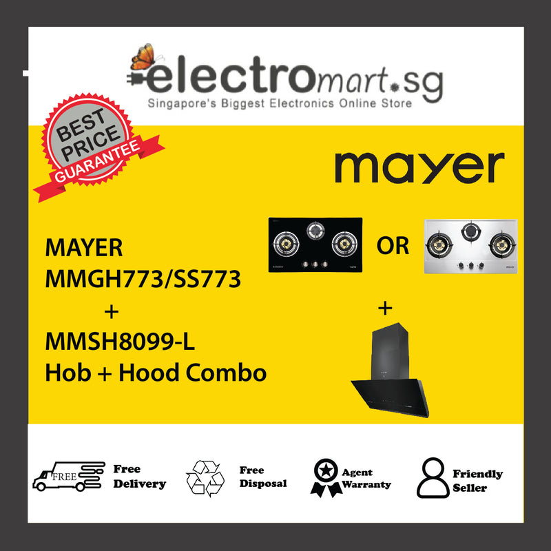 Mayer MMGH773/SS773 + MMSH8099-L Hob + Hood Combo