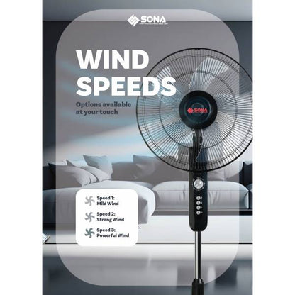 SONA SFS 1157 REMOTE STAND  FAN 16”