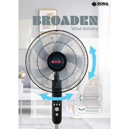 SONA SFS 1159  REMOTE STAND  FAN 16”