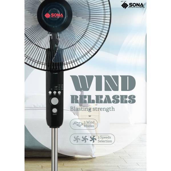 SONA SFS 1159  REMOTE STAND  FAN 16”