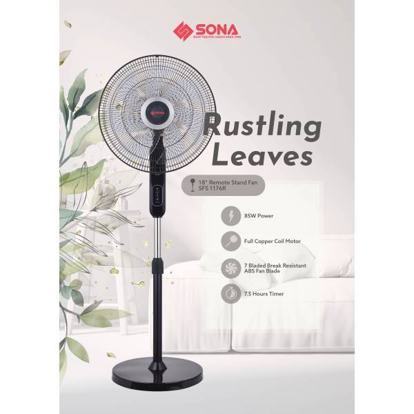 SONA SFS 1176R Remote Stand Fan 18”