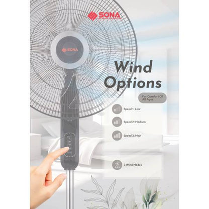 SONA SFS 1176R Remote Stand Fan 18”
