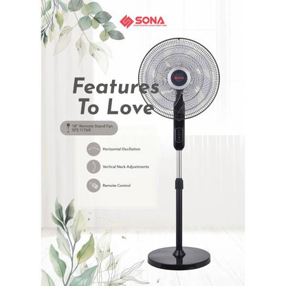 SONA SFS 1176R Remote Stand Fan 18”