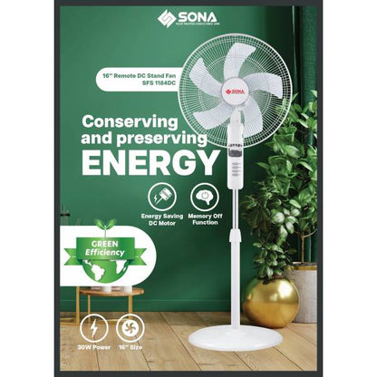 SONA SFS 1184DC Remote DC Stand Fan 16”