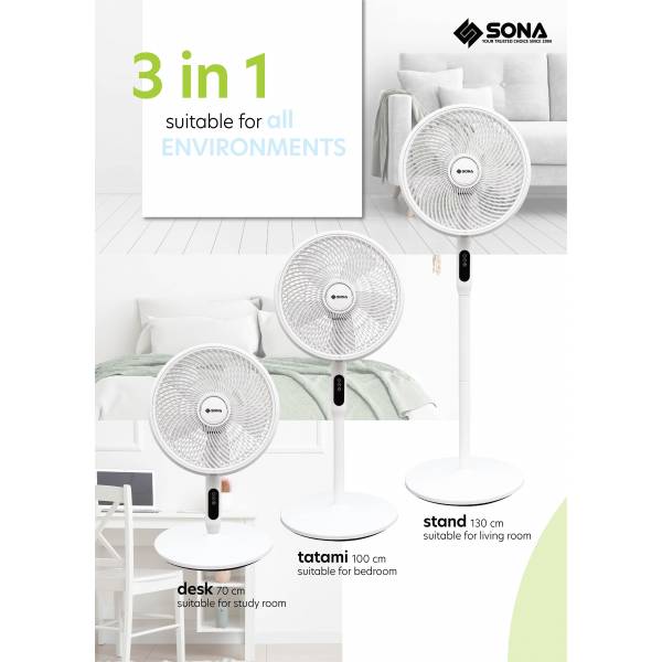 SONA SFS 1189DC 3 -In-1 Remote DC Stand Fan