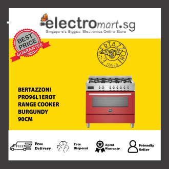 Bertazzoni PRO96L1EROT Range Cooker Electric / Gas Professional PRO96L1EROT 90 Cm BURGUNDY