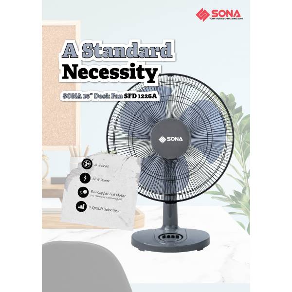 SONA SFD 1226A DESK FAN 16”