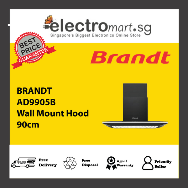 BRANDT AD9905B Wall Mount Hood 90cm