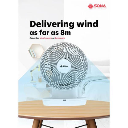 SONA STC 1319DC Remote High Velocity Fan 8"