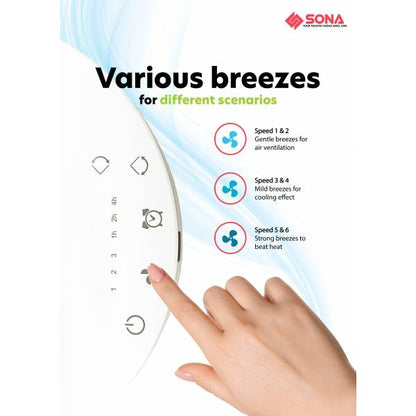 SONA STC 1319DC Remote High Velocity Fan 8"