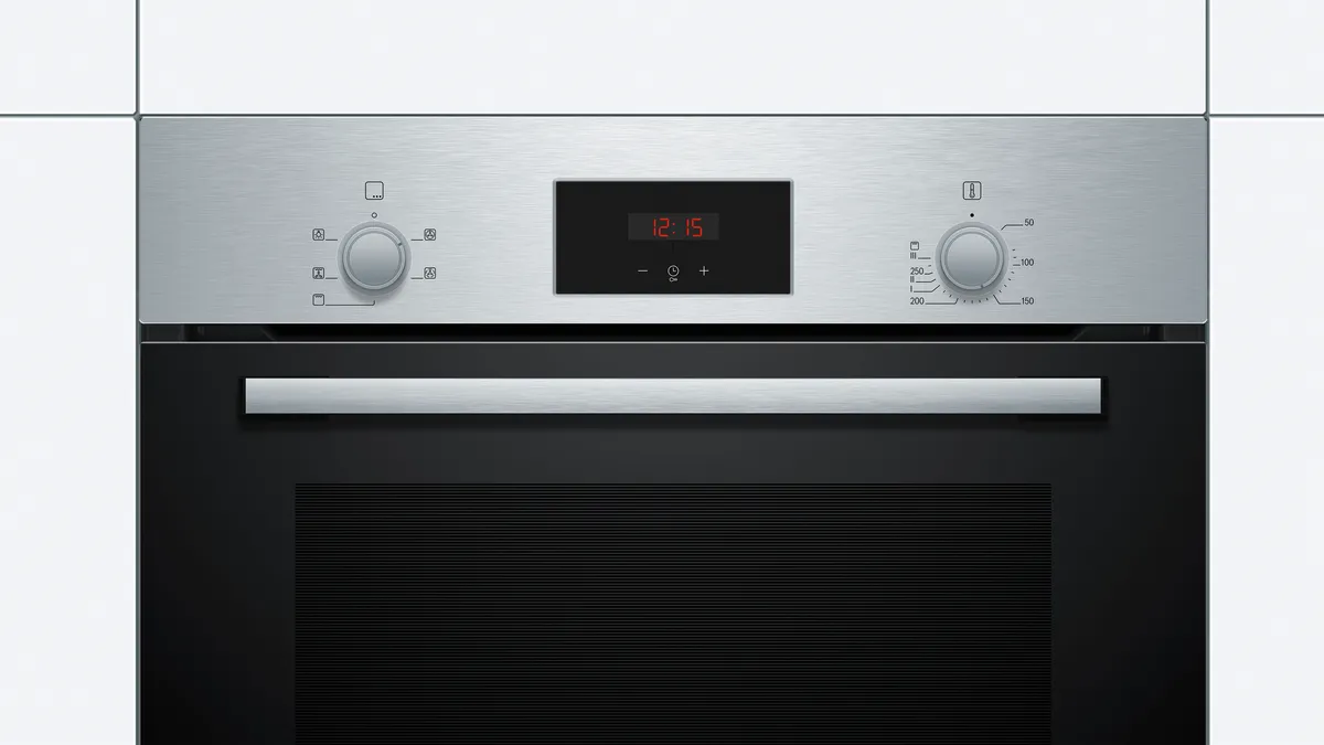 BOSCH HHF113BR0B Stainless Steel Single Electric Oven with A Energy Efficiency, 66 Litre Capacity