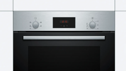 BOSCH HHF113BR0B Stainless Steel Single Electric Oven with A Energy Efficiency, 66 Litre Capacity