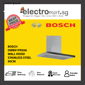 BOSCH DWB91PR50A Series 8 Wall-mounted canopy rangehood 90 cm Stainless steel