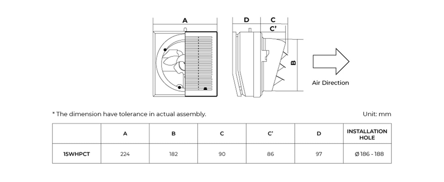 KDK 15WHPCT Ventilating Fan
