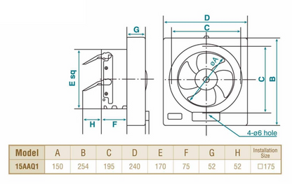KDK 15AAQ1 Ventilation Fan