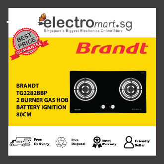 BRANDT TG2282BBP BATTERY IGNITION 80CM 2 BURNERS GAS HOB