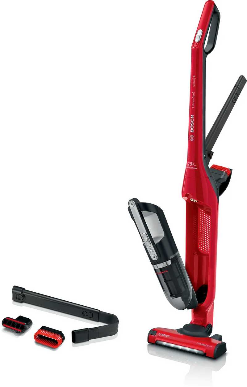BOSCH BBH 3ZOO28 Series 4 Rechargeable vacuum cleaner Flexxo Gen2 28Vmax ProAnimal Red