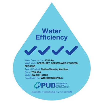 TOSHIBA AW-DUM1600LS(MK) Top Load Washing Machine 15kg