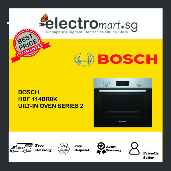 BOSCH 66L BUILT-IN OVEN SERIES 2 HBF114BR0K  (BLACK) - EXCLUDE INSTALLATION