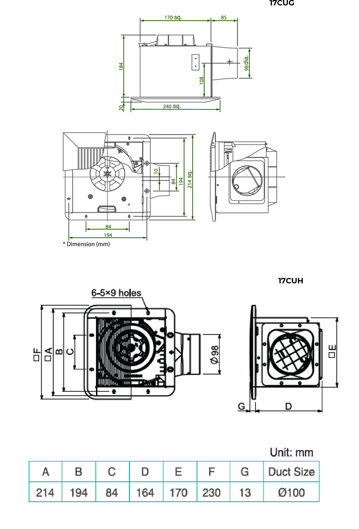 KDK 17CUH Ventilating Fan
