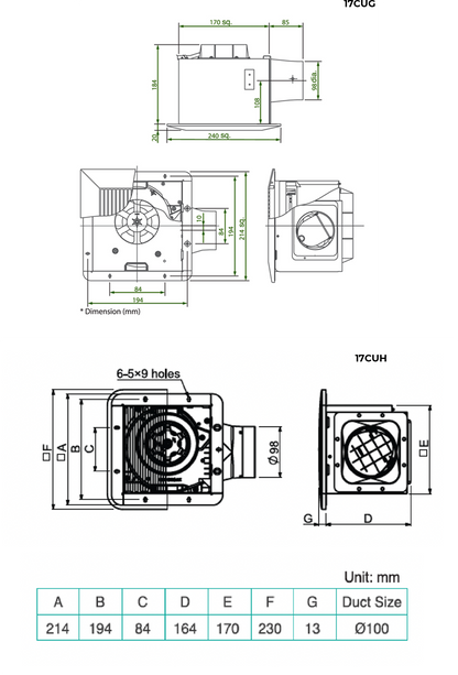 KDK 17CUH Ventilating Fan