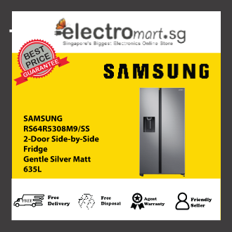 Samsung RS64R5308M9/SS 635L 2-Door Side-by-Side Fridge - Gentle Silver Matt