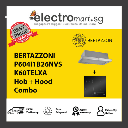BERTAZZONI P604I1B26NVS K60TELXA Hob + Hood Combo