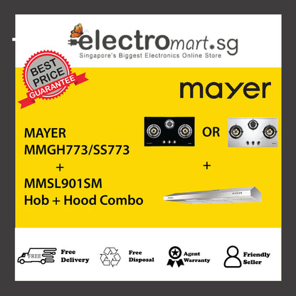 Mayer MMGH773/SS773 + MMSL901SMHob + Hood Combo
