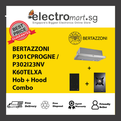 BERTAZZONI P301CPROGNE / P302I23NV K60TELXA Hob + Hood Combo
