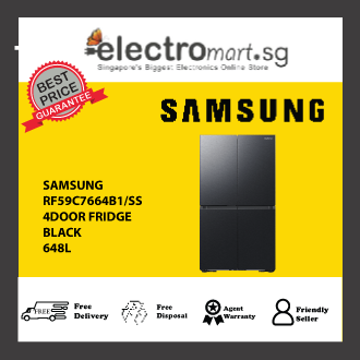 SAMSUNG RF59C7664B1/SS 4 DOOR FRIDGE, 648L, BLACK