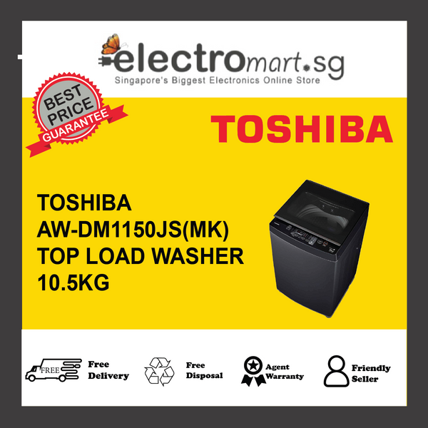 TOSHIBA AW-DM1150JS(MK) 10.5kg Washer - Black