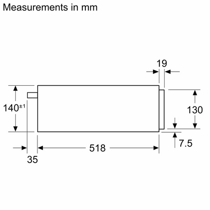 BOSCH BIC7101B1B Series 8 Built-in warming drawer 60 x 14 cm Black