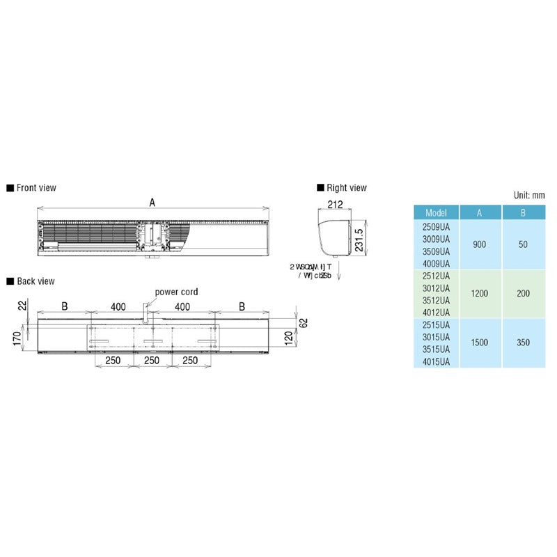 KDK 3512UA 1,200 mm (4 ft) Air Curtain