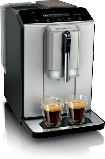 BOSCH TIG 20301 Series 2 Fully automatic coffee machine VeroCafe Silk Silver, Removable water tank