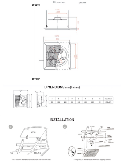 KDK 20TGQF Ventilating Fan