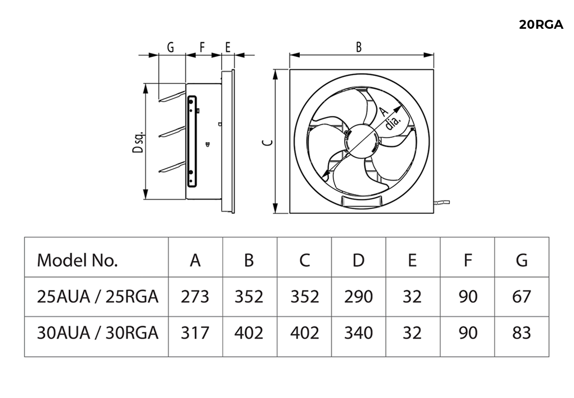 KDK 20RGA Ventilating Fan