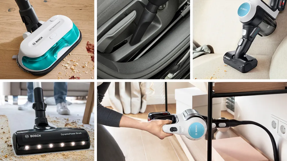 BOSCH BCS 71HYG3 Rechargeable 2 in 1 Vacuum and Mop Unlimited 7 ProHygienic Aqua White