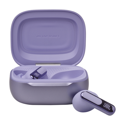 JBL Live Beam 3 True wireless noise-cancelling earbuds with stick-closed design and Smart Charging Case